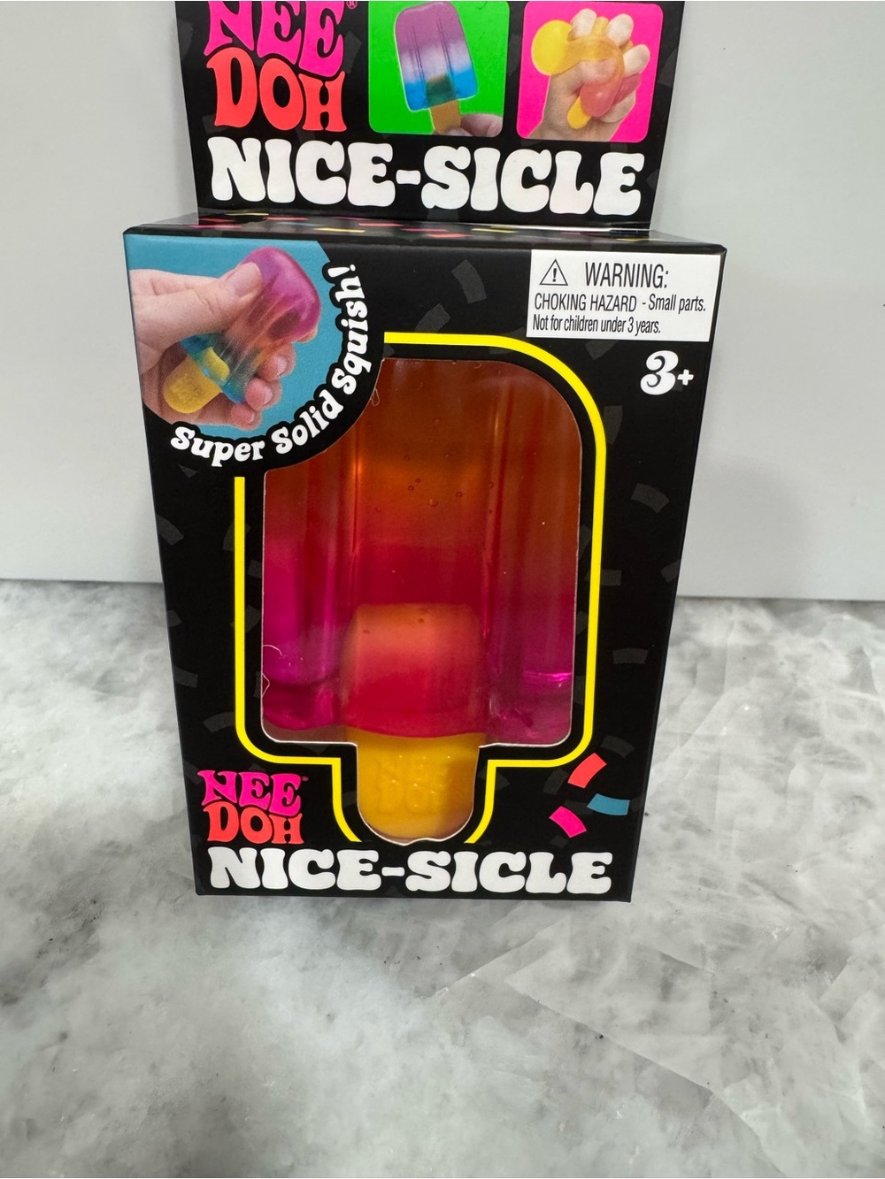 Nee Doh Nice-Sicle Super Solid Squish Toy - Pink, Orange & Yellow